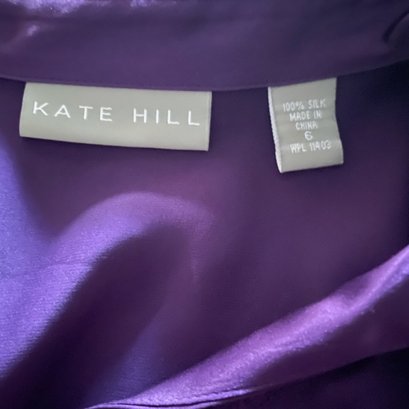 KATE HILL DARK PURPLE BLOUSE .ELEGANT AND SOPHISTICATED!! - Picture 5 of 6